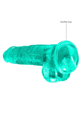 8" / 21 cm Realistic Dildo With Balls - Turquoise